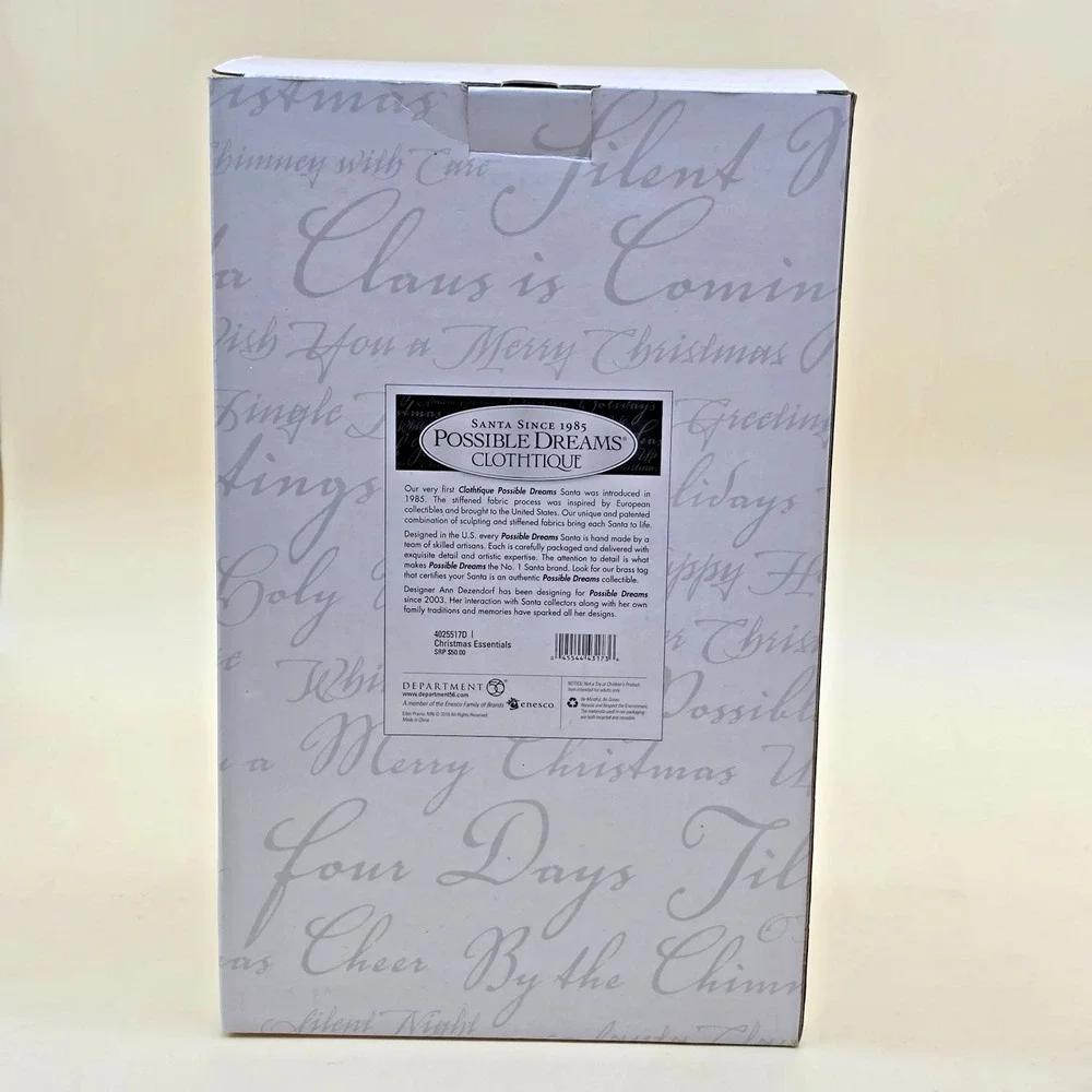 Dept 56 Possible Dreams Christmas Essentials 4025517D Santa Gift Bag Tree Boxed
